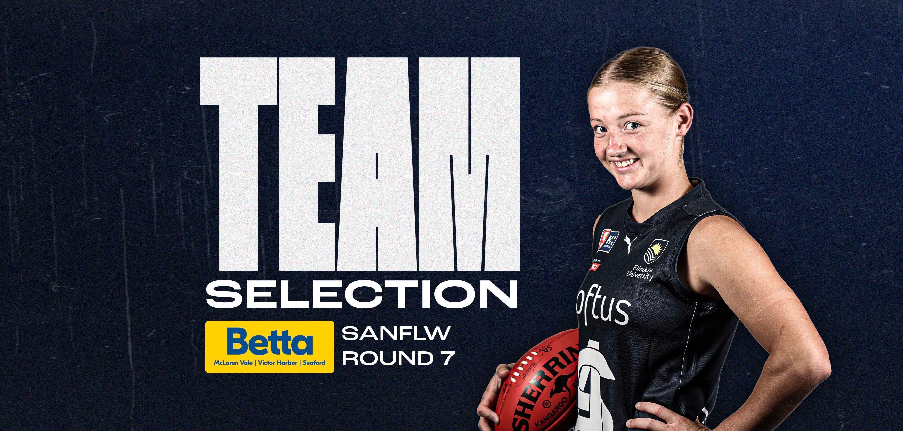 BETTA Team Selection: SANFLW Round 7 v Centrals BETTA Team Selection: SANFLW Round 7 v Centrals